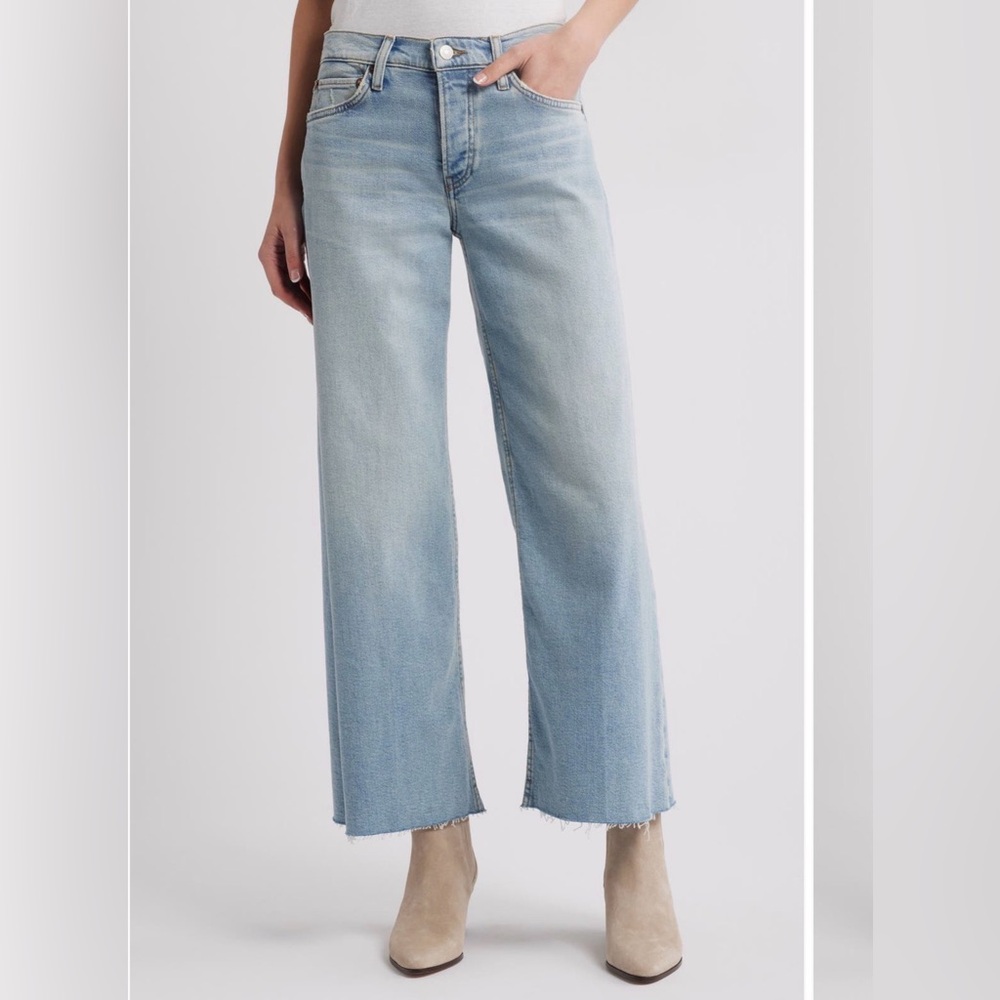 Re/Done Light Blue Cropped Flare Jeans